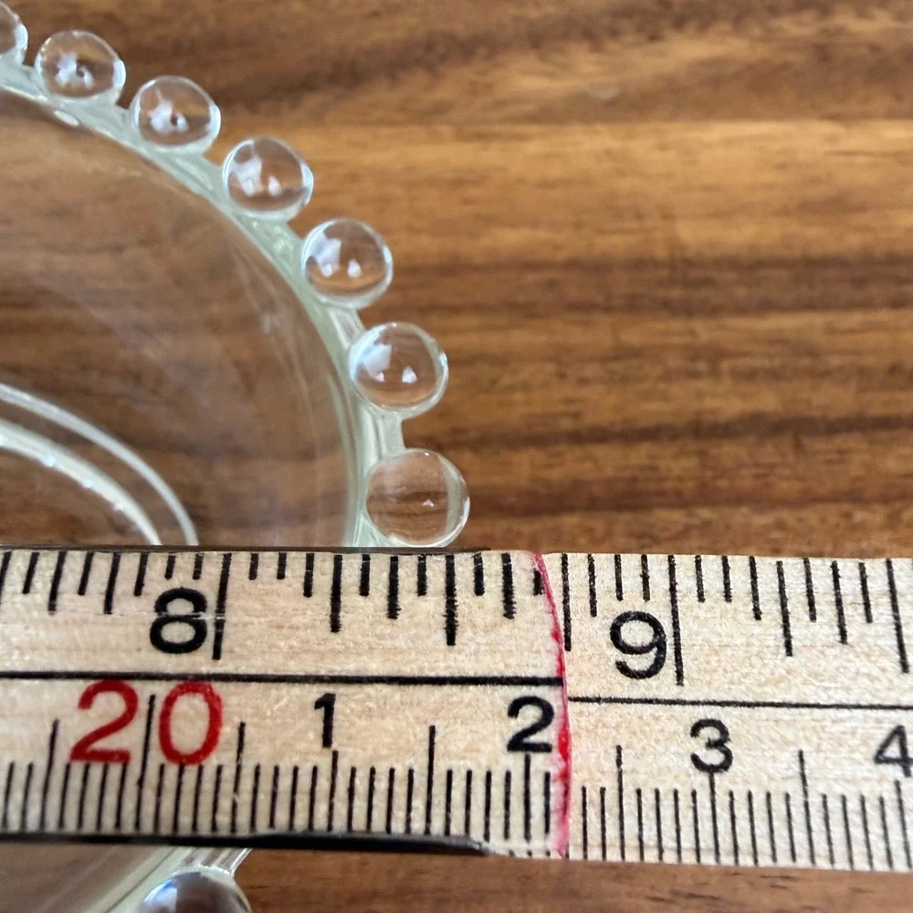 Imperial Candlewick Clear Glass Oval Relish Dish Beaded Edge Serving Tray 8.75in
